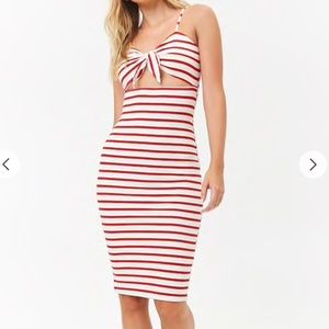 Red and white strip midi